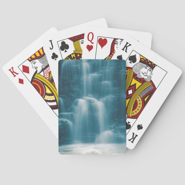 Baraja De Cartas Cascada de tonificación azul (Reverso)