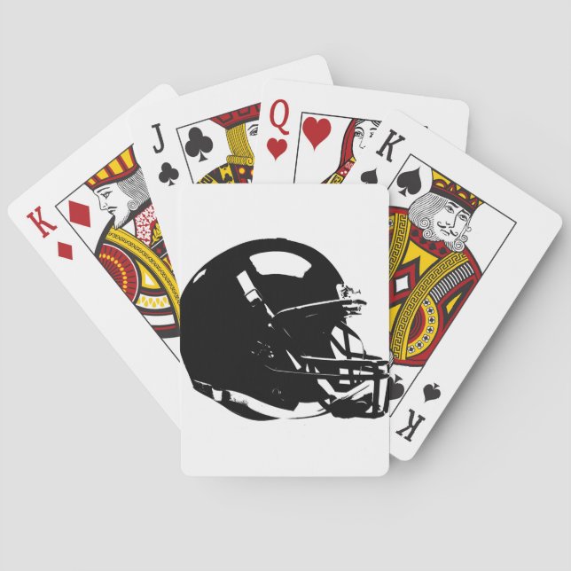 Baraja De Cartas Casco de Fútbol Black White Pop Art (Reverso)