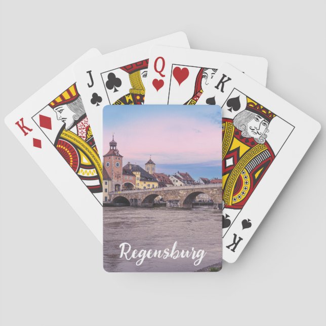 Baraja De Cartas Casco histórico de Regensburg, Alemania (Reverso)
