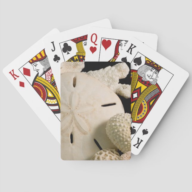 Baraja De Cartas Cascos Marinos Blancos Y Dólar Arena (Reverso)