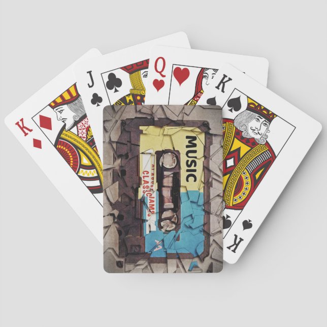 Baraja De Cartas Casete de música de época (Reverso)
