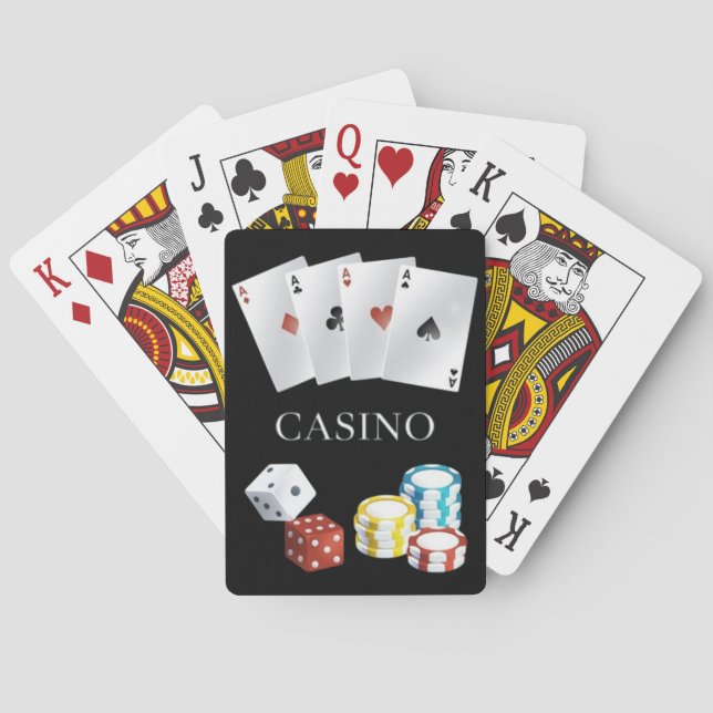 Baraja De Cartas Casino Ace Dice Poker Chips Jugando Tarjetas 2 (Reverso)