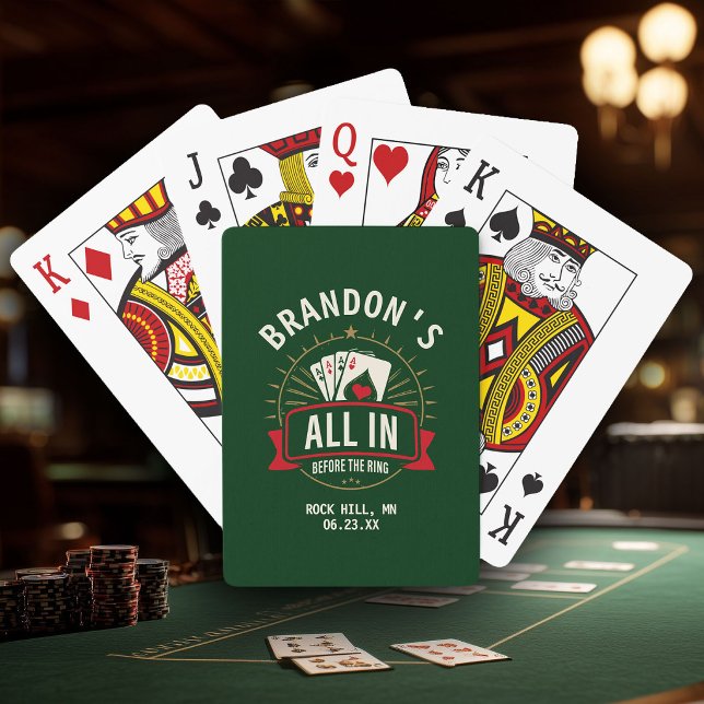 Baraja De Cartas Casino Green Bachelor Party Custom Poker Night (Subido por el creador)