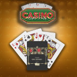 Baraja De Cartas Casino Royale Great 40th Birthday<br><div class="desc">¡CUALQUIER EDAD! Diseño de tarjetas Royal, Vintage Excelente y temática de Casino. Presenta una gran forma de estilo Art Deco de los años 20, estilo Art Déco de Hollywood, letra real faux free gold freer-de-lis, fuentes vintage, un par de dados, también, jugando conjuntos de cartas con bordes dorados. Utilice la...</div>