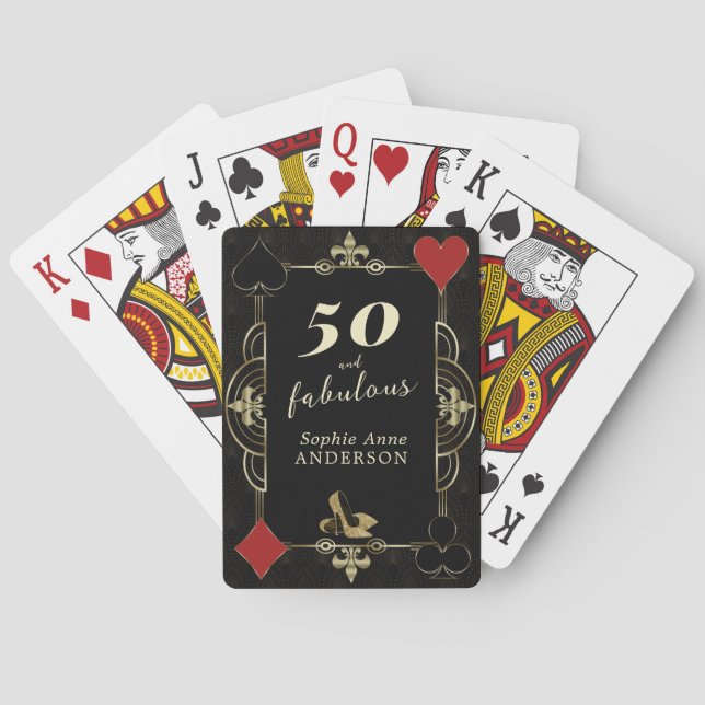 Baraja De Cartas Casino Vegas Poker 50 y fabulosa fiesta de cumplea (Reverso)