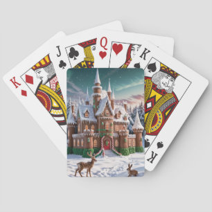 Baraja De Cartas Castillo de Gingerbread del Bosque de los Navidade