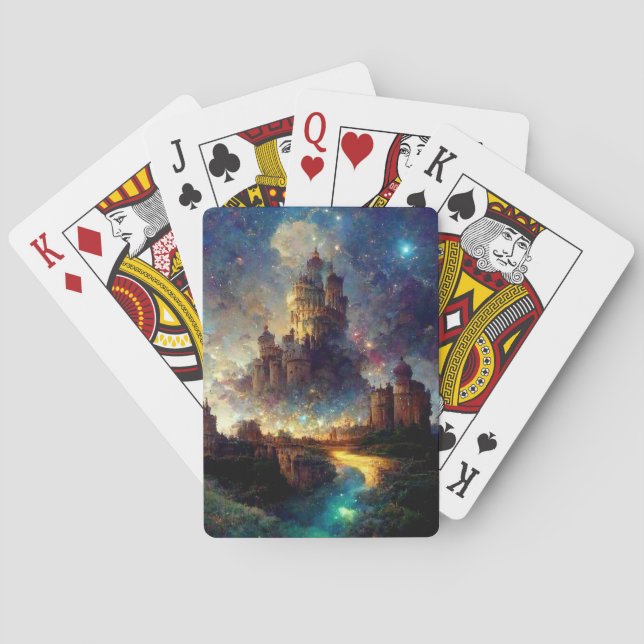 Baraja De Cartas Castillo mágico de fantasía (Reverso)