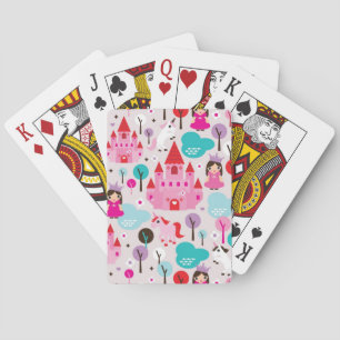 Baraja De Cartas castillo y unicornio de la princesa de los niños