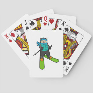 Baraja De Cartas Cat as Skier with Ski