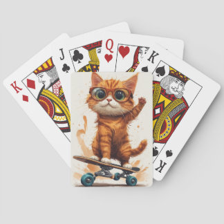 Baraja De Cartas Cat On Skateboard 