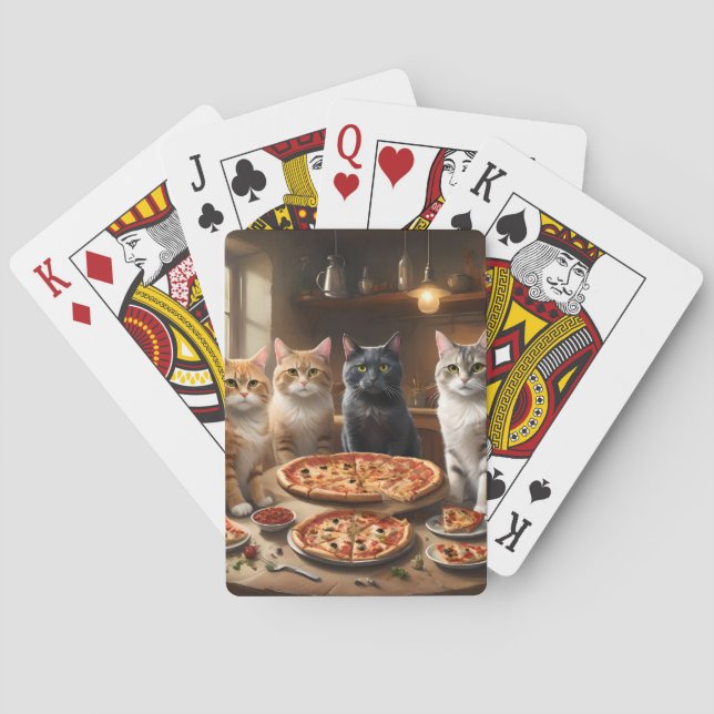 Baraja De Cartas Cat Pizza Night, (Reverso)
