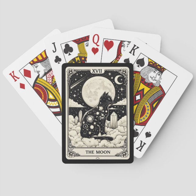 Baraja De Cartas Cat Tarot Card The Moon Graphic (Reverso)