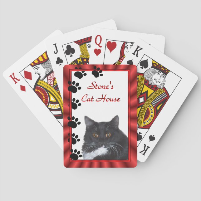 Baraja De Cartas Cat Tracks Playing Cards - personalize (Reverso)