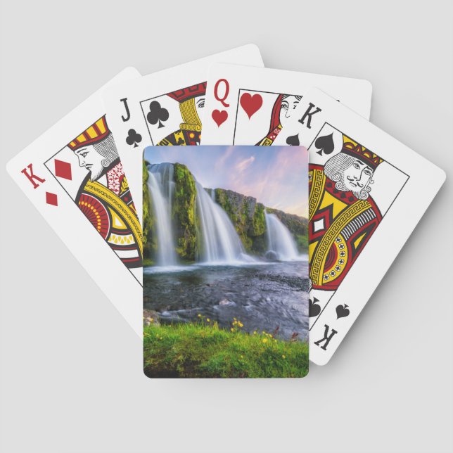 Baraja De Cartas Cataratas | Kirkjufellsfoss, Islandia (Reverso)