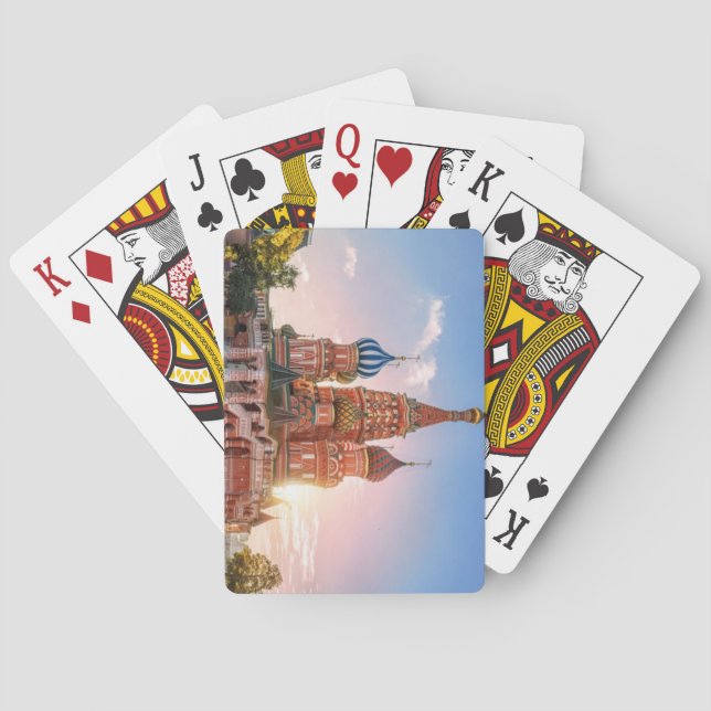 Baraja De Cartas Catedral de San Basil, Moscú, Rusia (Reverso)
