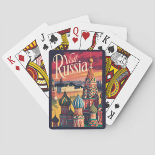 Baraja De Cartas Catedral de San Basilio Rusia Ilustración Viaje