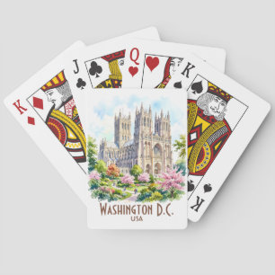 Baraja De Cartas Catedral de Washington Acuarela Religiosa Personal