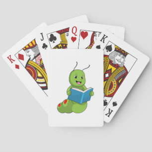 Baraja De Cartas Caterpillar en lectura con libro