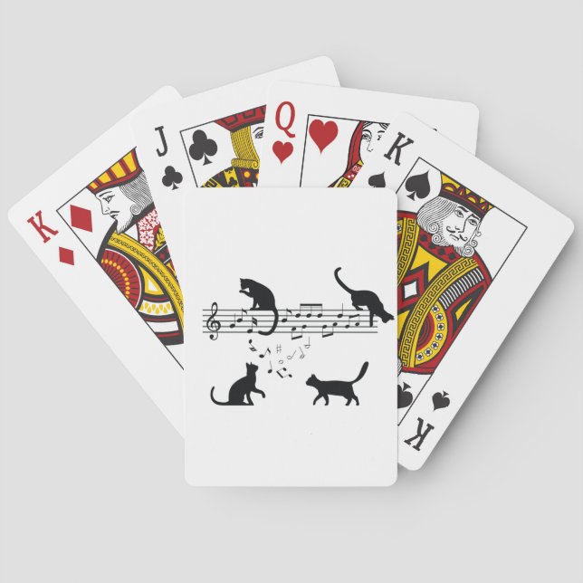 Baraja De Cartas Cats Playing Music Notes (Reverso)