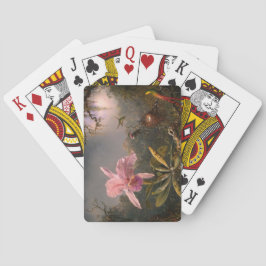 Baraja De Cartas Cattleya Orchid y tres Hummingbirds (Cabeza)