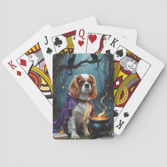 Baraja De Cartas Cavalier King Charles Spaniel Caprichoso Halloween (Reverso)