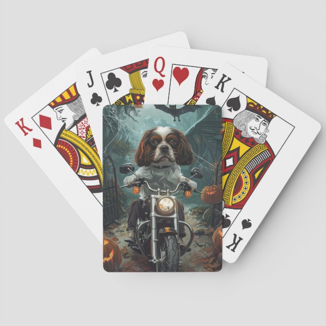 Baraja De Cartas Cavalier King Charles Spaniel Halloween Espeluznan (Reverso)