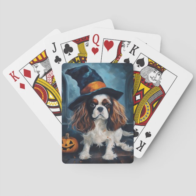 Baraja De Cartas Cavalier King Pumpkins Halloween Scary (Reverso)