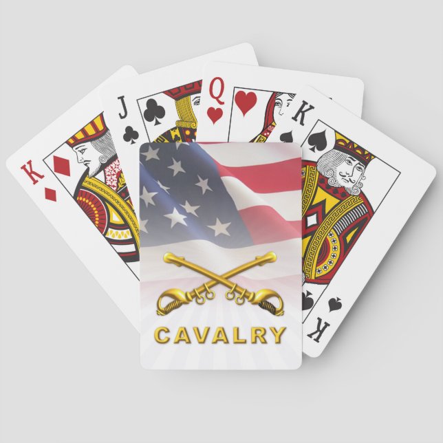 Baraja De Cartas Cavalry Sabers Bandera Americana (Reverso)
