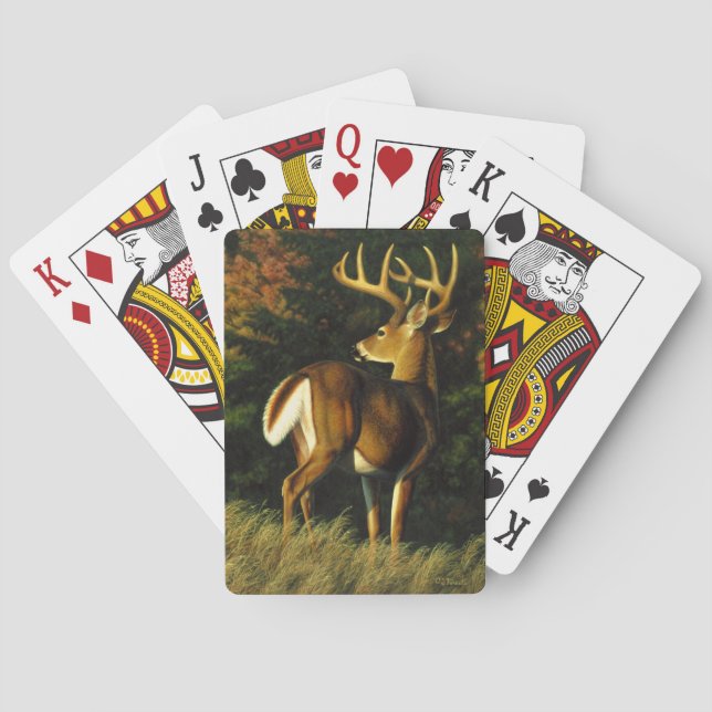 Baraja De Cartas Caza de gallos en el Trofeo Whitetail Deer (Reverso)