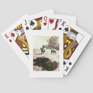 Baraja De Cartas Cazadores del bisonte americano (foto de b/w)