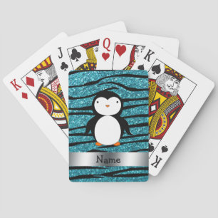 Baraja De Cartas Cebra conocida personalizada del purpurina de la
