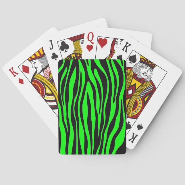 Baraja De Cartas Cebra Verde Lima (Reverso)