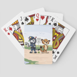 Baraja De Cartas cebra y guepardo policías lindos