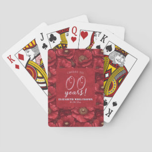 Baraja De Cartas Celebración de cumpleaños inspirada en Anémonas Ro