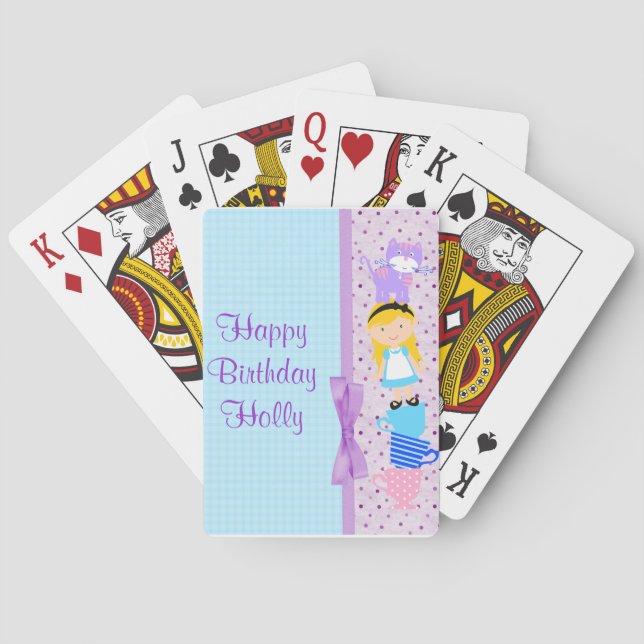 Baraja De Cartas Celebración del cumpleaños de Alice In Wonderland (Reverso)