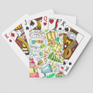 Baraja De Cartas celebración del doodle año nuevo fiesta