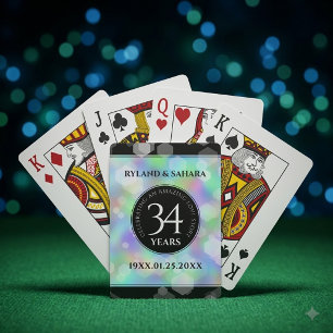 Baraja De Cartas Celebración elegante del 34º aniversario de bodas 