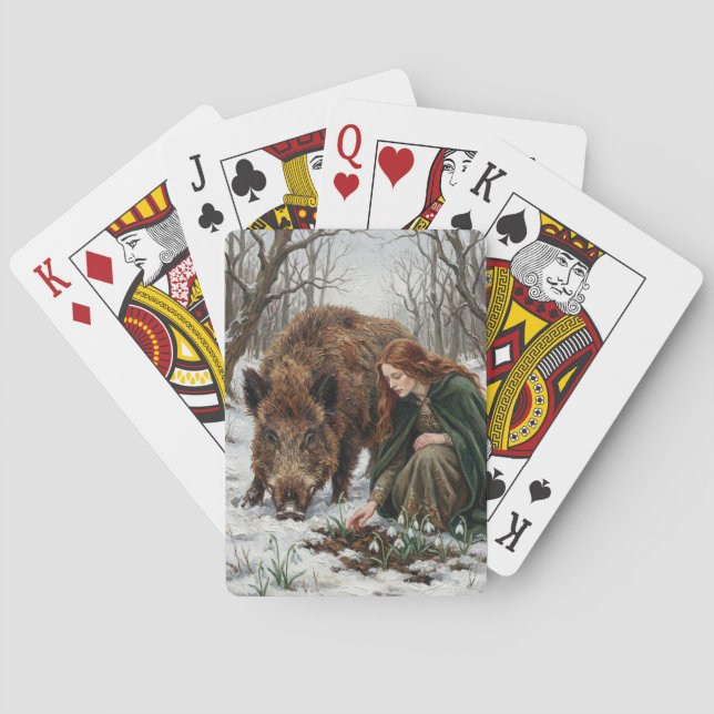 Baraja De Cartas Celtic Goddess & Wild Boar (Reverso)