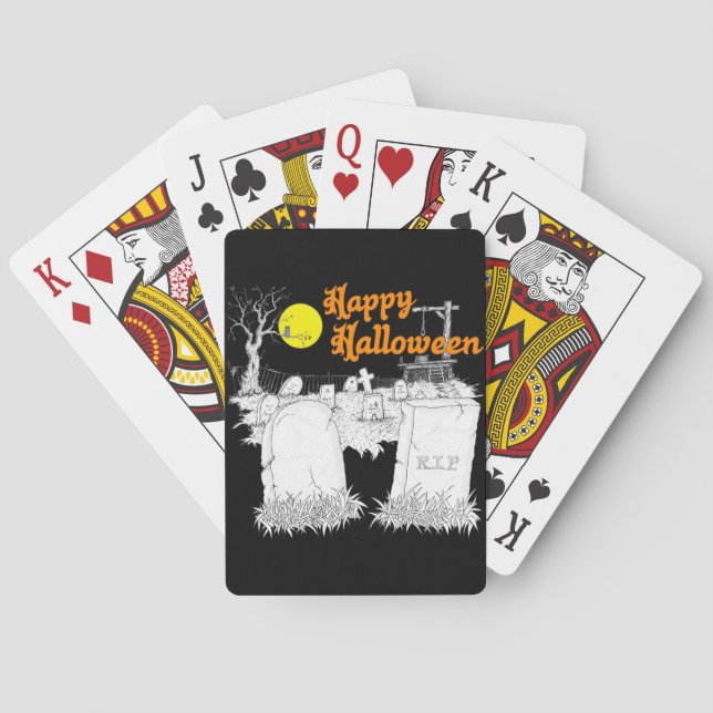 Baraja De Cartas cementerio de halloween (Reverso)