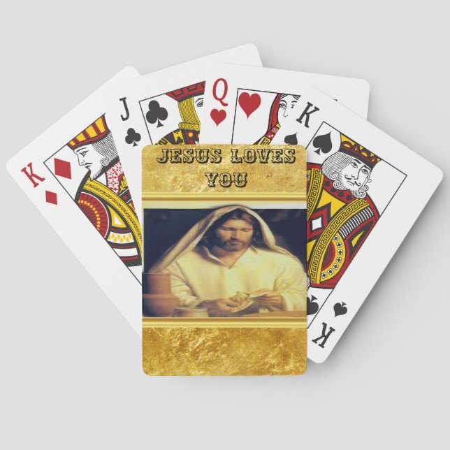 Baraja De Cartas Cena divina: Rompiendo pan con Jesús (Reverso)