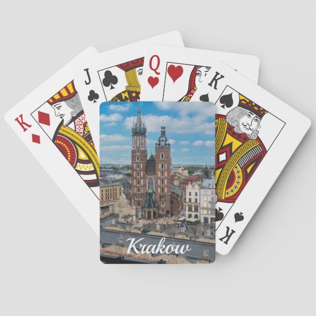 Baraja De Cartas Centro de Cracovia desde arriba en Polonia (Reverso)