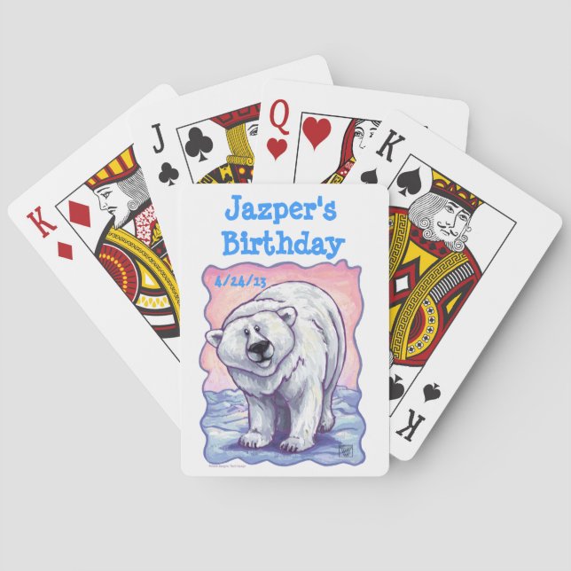 Baraja De Cartas Centro de Fiesta del oso polar (Reverso)