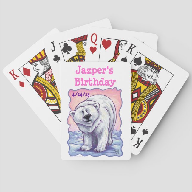 Baraja De Cartas Centro de Fiesta del oso polar (Reverso)