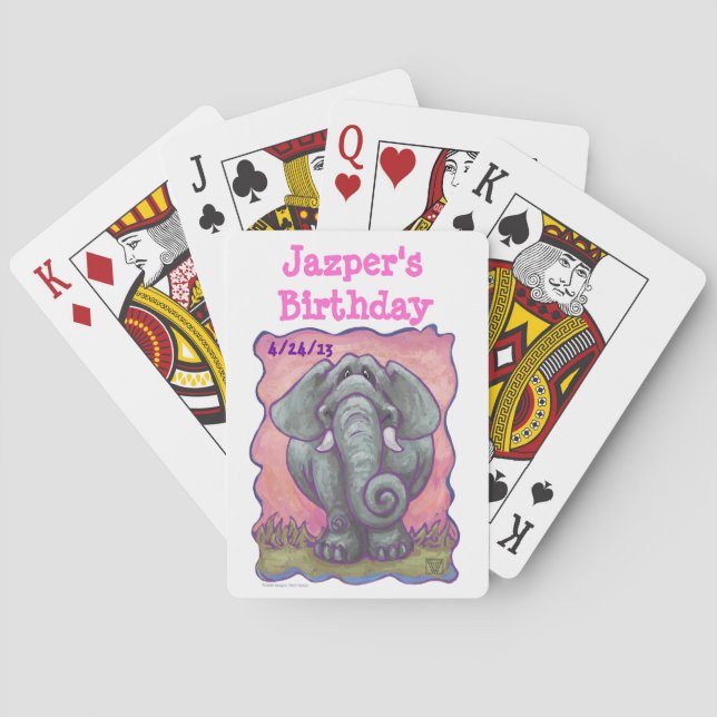 Baraja De Cartas Centro de Fiestas para elefantes (Reverso)