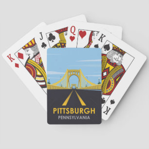 Baraja De Cartas Centro de Pittsburgh, PA Bridge Vintage Travel