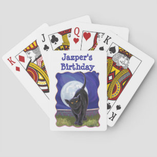 Baraja De Cartas Centro del fiesta del gato negro