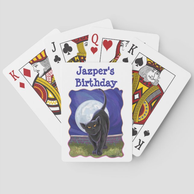 Baraja De Cartas Centro del fiesta del gato negro (Reverso)