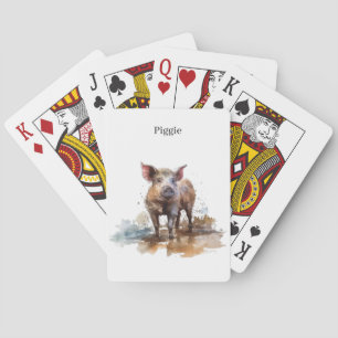 Baraja De Cartas Cerdito Juguetón, personalizado