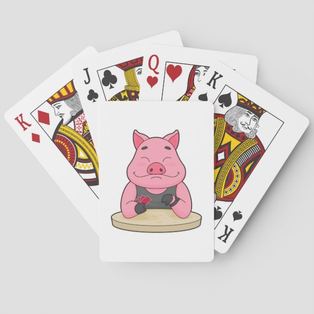 Baraja De Cartas Cerdo en Poker con tarjetas de Poker (Reverso)