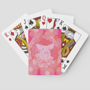 Baraja De Cartas cerdo,flor de la vida, azul, mandala,zen,chakra,pa